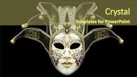  Presentation with carnival - Cool new presentation theme with carnival mask from venice italy backdrop and a tawny brown colored foreground