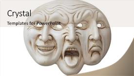  Presentation with carnival - Presentation theme enhanced with carnival mask from venice italy background and a soft green colored foreground