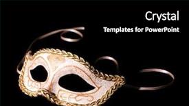  Presentation with carnival - Audience pleasing presentation consisting of carnival mask isolated on black backdrop and a black colored foreground