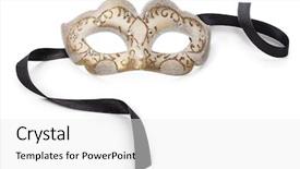  Presentation with masquerade mask - Presentation theme featuring carnival mask isolated on white background and a white colored foreground