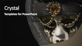 Presentation with carnival - Colorful PPT theme enhanced with carnival mask on black background backdrop and a black colored foreground