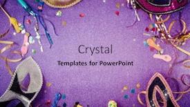  Presentation with carnival - Presentation theme consisting of carnival-mask-streamers-and-confetti background and a light blue colored foreground