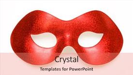  Presentation with carnival - PPT theme featuring carnival mask background and a coral colored foreground