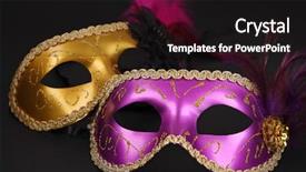  Presentation with carnival - Presentation theme featuring carnival mask background and a black colored foreground