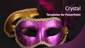  Presentation with carnival - Slide deck having carnival mask background and a wine colored foreground