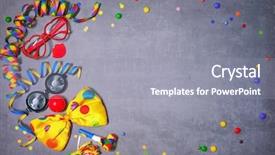  Presentation with carnival - Presentation theme consisting of carnival or party background streamers background and a gray colored foreground