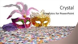  Presentation with carnival - Slides featuring carnival party props on white background and a white colored foreground