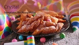  Presentation with carnival - Beautiful presentation theme featuring carnival pastry backdrop and a red colored foreground