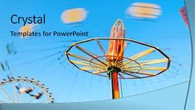 Presentation with carnival - Audience pleasing presentation theme consisting of carnival ride - fairground backdrop and a teal colored foreground