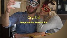  Presentation with carnival - Presentation design enhanced with carnival selfie couple at sushi background and a tawny brown colored foreground