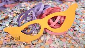  Presentation with confetti - Cool new presentation with carnival-stuffs-mask-confetti backdrop and a coral colored foreground