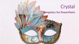  Presentation with carnival - Theme with carnival venetian mask isolated background and a sky blue colored foreground