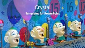  Presentation with carnival - Audience pleasing PPT theme consisting of carnival water balloon race backdrop and a teal colored foreground