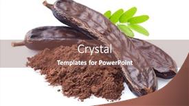  Presentation with carob - Beautiful presentation theme featuring carob-beans-with-leaves backdrop and a tawny brown colored foreground