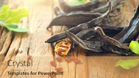  Presentation with carob - Slide set consisting of carob-healthy-organic-sweet-carob background and a yellow colored foreground