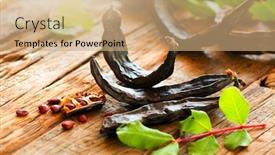  Presentation with carob - Presentation design consisting of carob-healthy-organic-sweet-carob background and a coral colored foreground