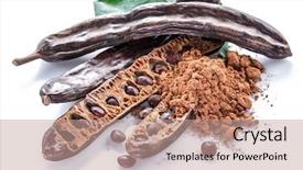 Presentation with carob - Amazing presentation theme having carob pods and carob powder backdrop and a coral colored foreground