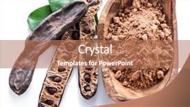  Presentation with carob - PPT theme having carob pods and carob powder background and a  colored foreground