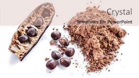  Presentation with carob - Cool new PPT theme with carob-pods-and-carob-powder backdrop and a soft green colored foreground
