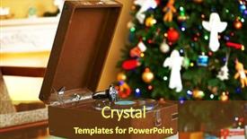  Presentation with fir tree - Presentation theme consisting of caroling - beautiful christmas interior with fireplace background and a tawny brown colored foreground