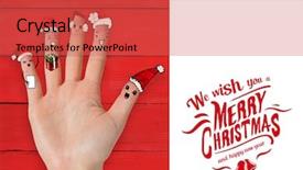  Presentation with white christmas - Colorful presentation enhanced with caroling - christmas caroler fingers against white backdrop and a red colored foreground