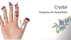  Presentation with white christmas - Beautiful presentation design featuring caroling - christmas caroler fingers against white backdrop and a white colored foreground