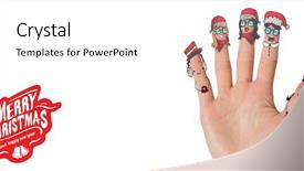  Presentation with white christmas - PPT theme having caroling - christmas caroler fingers against white background and a white colored foreground