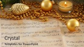  Presentation with music sheets - Beautiful theme featuring caroling - christmas decorations on music sheets backdrop and a soft green colored foreground