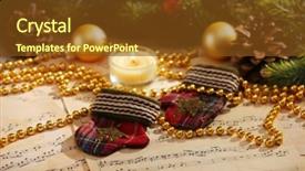  Presentation with music sheets - Theme enhanced with caroling - christmas decorations on music sheets background and a tawny brown colored foreground