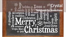  Presentation with vintage christmas - Cool new presentation design with caroling - cloud of words or tags backdrop and a tawny brown colored foreground
