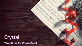  Presentation with christmas music - Theme having caroling - music and christmas decor background and a wine colored foreground