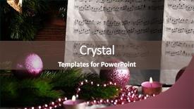  Presentation with music notes - Audience pleasing presentation design consisting of caroling - music notes with christmas decoration backdrop and a tawny brown colored foreground
