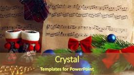  Presentation with music notes - Audience pleasing theme consisting of caroling - music notes with christmas decoration backdrop and a tawny brown colored foreground
