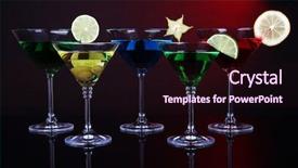  Presentation with alcoholic - PPT layouts with carom - alcoholic cocktails in martini glasses background and a wine colored foreground
