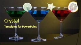  Presentation with alcoholic - Presentation theme featuring carom - alcoholic cocktails in martini glasses background and a tawny brown colored foreground