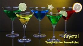  Presentation with alcoholic - Beautiful slide deck featuring carom - alcoholic cocktails in martini glasses backdrop and a wine colored foreground