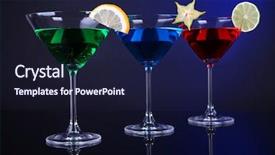  Presentation with dark blue - Amazing slide set having carom - alcoholic cocktails in martini glasses backdrop and a wine colored foreground