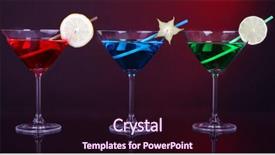  Presentation with alcoholic - PPT theme with carom - alcoholic cocktails in martini glasses background and a  colored foreground