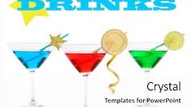  Presentation with alcoholic - Slide deck featuring carom - alcoholic cocktails in martini glasses background and a white colored foreground