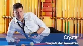  Presentation with drinking alcohol - Cool new presentation design with carom - billiard handsome player man drinking backdrop and a ocean colored foreground