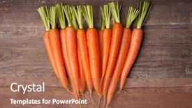  Presentation with bunch - Presentation design enhanced with carotene - fresh carrot bunch on grungy background and a red colored foreground