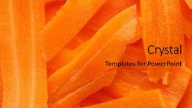  Presentation with helva fresh sliced halva - PPT layouts consisting of carotene - fresh sliced carrot closeup background and a  colored foreground