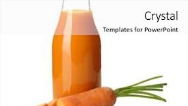  Presentation with fruit juice bottle - Audience pleasing presentation design consisting of carotene - glass bottle of homemade carrot backdrop and a  colored foreground