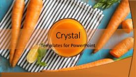  Presentation with fruit vegetable juice - Colorful presentation enhanced with carotene - glass of carrot juice backdrop and a  colored foreground