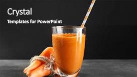  Presentation with smoothie - Presentation enhanced with carotene - glass with carrot smoothie background and a dark gray colored foreground