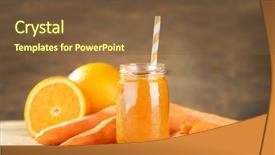  Presentation with smoothie - Presentation theme enhanced with carotene - jar with carrot and orange background and a tawny brown colored foreground