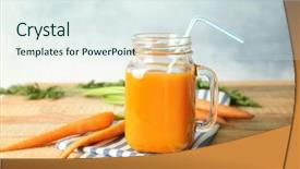  Presentation with mason jar - Presentation theme featuring carotene - mason jar of fresh carrot background and a  colored foreground