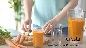  Presentation with woman car driver map - Slide set having carotene - young woman preparing fresh carrot background and a coral colored foreground