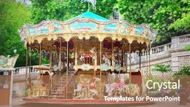  Presentation with paris - Amazing PPT theme having merry-go-round in paris backdrop and a coral colored foreground