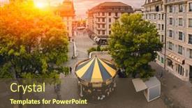  Presentation with switzerland - Slide set with carousel-in-the-old-town background and a tawny brown colored foreground